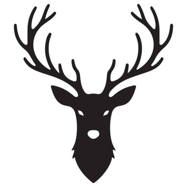 Vahşi Yaşam İçin Zarif Geyik Başı Siluet Vektör Tasarımı