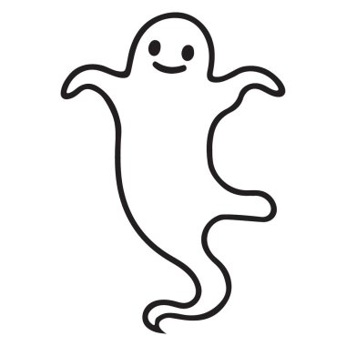 Cadılar Bayramı Temalı Tasarımları için Şirin Dans Eden Hayalet Vektörü İllüstrasyonu