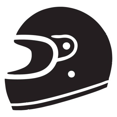 Retro Motosiklet Başlığı Siluet Vektör Görüntü Yarışları Güvenliği Aracı