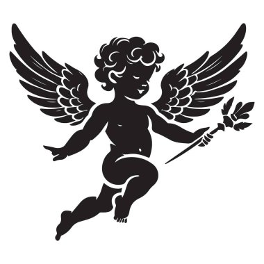 Melek Vektörü Sanat Silüeti Masumiyet ve Saflığın Resmedilmesi