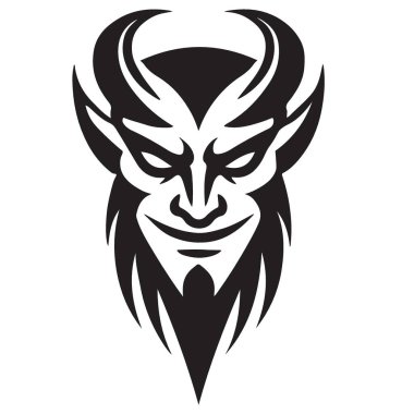 Suratını ekşiten Şeytan Yüzlü Vektör Kötü niyet Sanatı