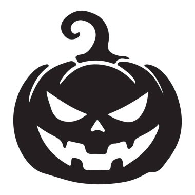 Ürkütücü Cadılar Bayramı Balkabağı Silueti Vektör Sanat Tasarımı Çizimi