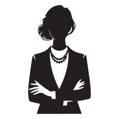 Güvenilir İş Kadını Siluet İllüstrasyonu Liderlik Başarı ve Güçlendirmeyi Temsil Ediyor