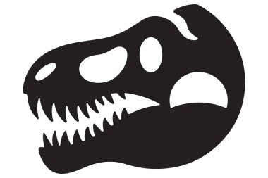 Tyrannosaurus Rex Kafatası Silueti Görüntü Paleontolojiyi ve Dinozorları temsil ediyor