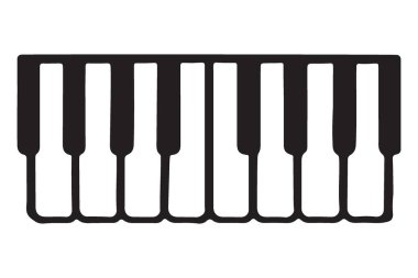Piyano Klavyesi Vektörü Piyanistler için Grafik Müzik Aracı Tasarımı