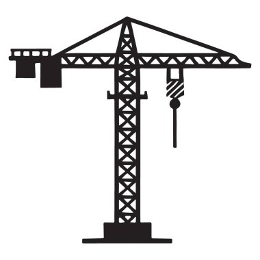 Projeler için Yapım Alanı Turna Kulesi Kara Siluet Vektörü