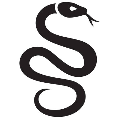 Zehirli dil sürüngeniyle kıvrımlı yılan vektör çizimi