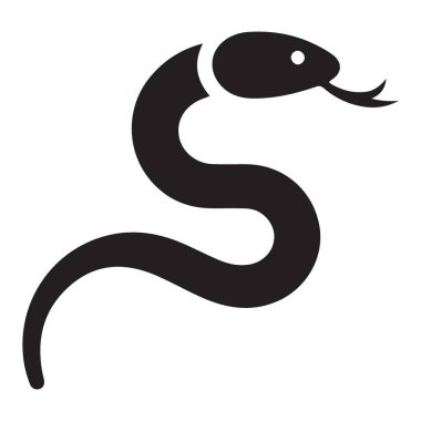 Dövme ve Tasarım için Yılan Vektörü Grafiklerinin Silueti