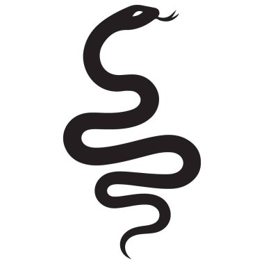 Siluet yılan vektör çizimi emekleme konumunu gösteriyor