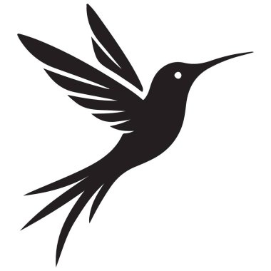 Sivri gagalı Rafine Sinek Kuşu Siluet Vektör Tasarımı