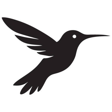 Sinek Kuşu Silueti Uçan Tasarım Vektörü Grafik Çizimi