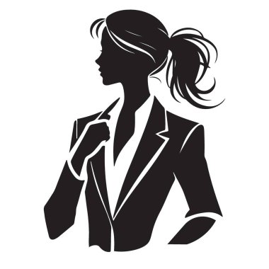 Profesyonel Kadın Silueti Yetkili Avukat İşletme Yöneticisi İllüstrasyonu