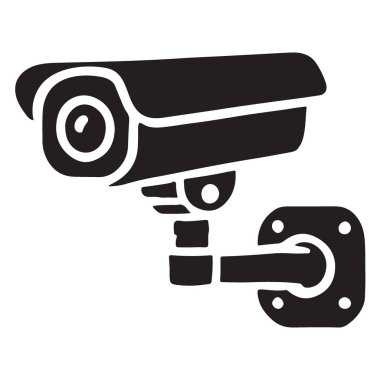 Ev ve İş Dünyası için CCTV Kamerası Siluet Vektör Grafiği