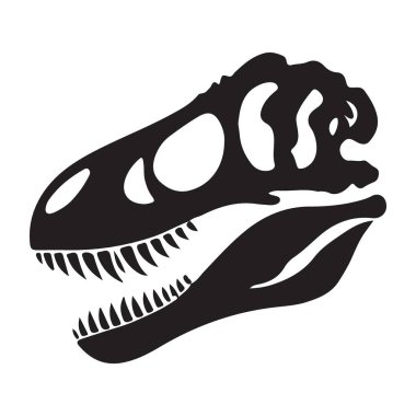 Tyrannosaurus Rex Kafatası İskelet Siluet Vektör Grafik Kafa