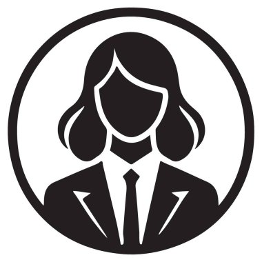 Kullanıcı avatarı için takım elbiseli profesyonel kadın profili silueti