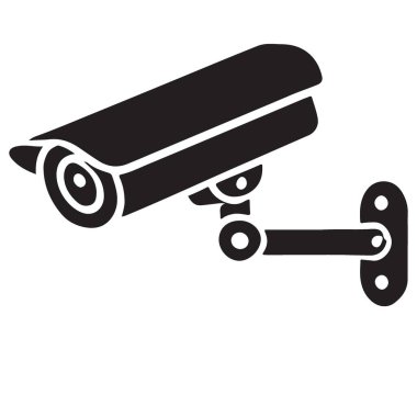 Siluet duvar güvenlik ve suç koruması için kamera monte