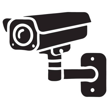 Kamera Güvenlik Sistemi Siluet Vektör Tasarım Elemanı