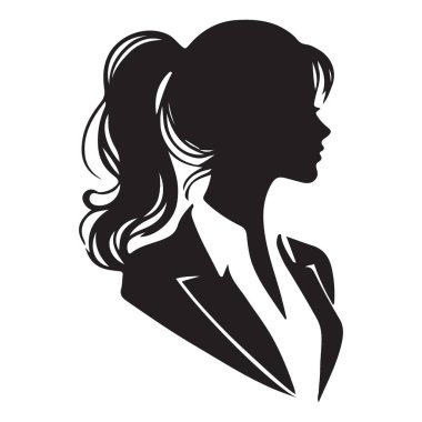 At Kuyruğu Vektörü Grafik Resimli İş kadını Silueti