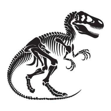 Ayrıntılı Tyrannosaurus Rex Paleontoloji için İskelet İllüstrasyonu