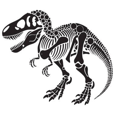 Dinozor İskelet Resimlendirmesi Eğitici için Vektör Grafiği Detaylandırdı