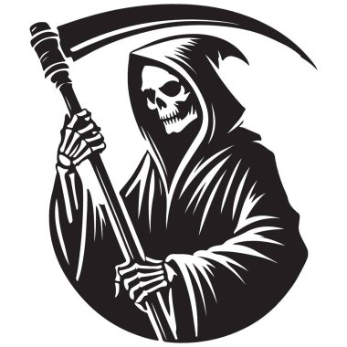 Cadılar Bayramı İllüstrasyonu ve Ölümü için Azrail Vektör Sanat Tasarımı