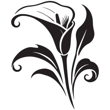 Kıvrımlı Zambak Çiçeği Siluet Vektör Sanatı Yapıyor