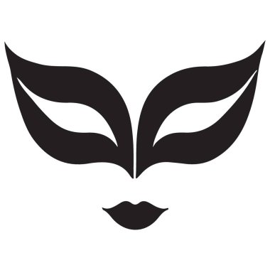 Partiler ve Kutlamalar için Zarif Maskeli Maske Siluet Vektör Tasarımı