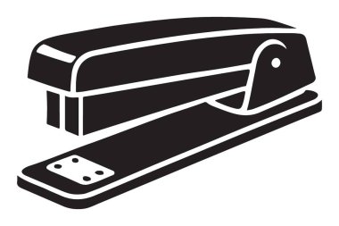 Kırtasiye ofisi siyah-beyaz zımba vektör grafikleri