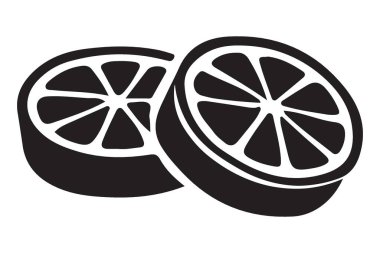 Citrus siyah-beyaz vektör grafiksel sağlıklı besin tasarımı dilimliyor