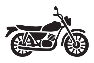 Klasik Motosiklet Silüeti Vektör Resimli Taşıma Tasarımı