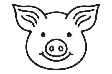 Çiftlik Tasarımı için Büyüleyici Domuz Başı Siluet Vektörü İllüstrasyonu