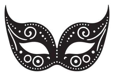 Zarif Maskeli Maske Silueti Gizemli Vektör Partisi Dekorasyonu