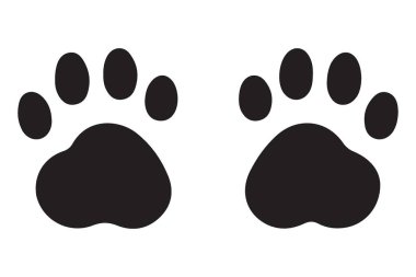 Pet Care Marka Tasarımları için sevimli Paw Yazdırma Silüeti Vektörü