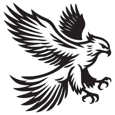 Siluet Majestic Eagle Vektör İllüstrasyon Sembolize Otorite ve Hassasiyet