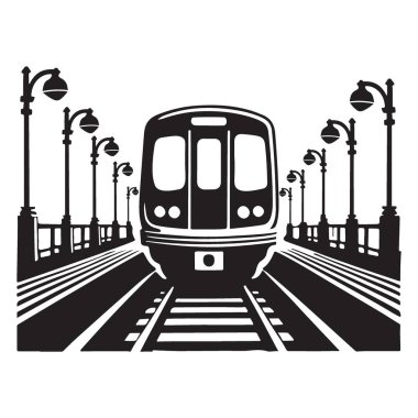 Siluet Metro Vector Sanat Yeraltı Taşımacılık Çizimi