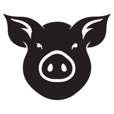 Siluet Domuz Kafası Vektör Sanat Çiftliği Hayvan Fotoğrafları