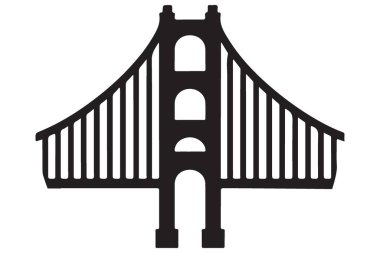 Basitleştirilmiş Golden Gate Köprüsü Siluet Vektör Grafik Resimleri