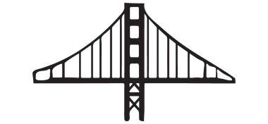San Francisco Aşıkları için Basit Altın Kapı Köprüsü Silüeti
