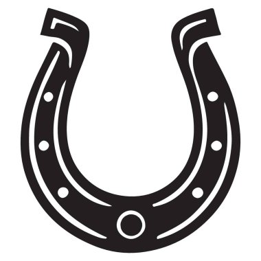 Vektör At Nalı Çizimi İyi Şans ve Şans Sembolü Silueti Getiren