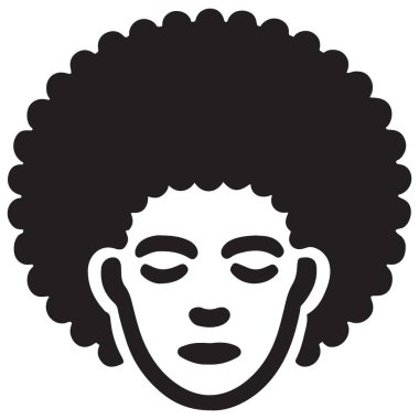 Siyah Kültür ve Güzelliğin Afro Saç Tarzı Vektör Silueti Sembolü