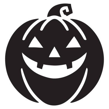 Ürkütücü Cadılar Bayramı Balkabağı Surat Siluet Vektör Çizim Tasarımı