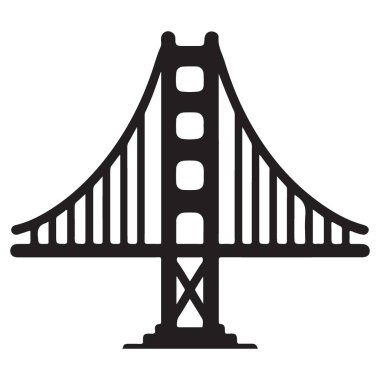 Golden Gate Köprüsü Siluet Vektör Tarihi Mühendislik Çizimi