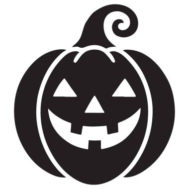 Siluet Jack O Lantern Balkabağı Surat Cadılar Bayramı Vektörü İllüstrasyonu