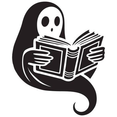 Cadılar Bayramı için Gizemli Hayalet Bir Roman Silüeti Okuyor