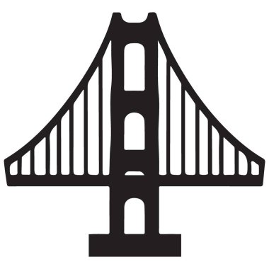 Golden Gate Köprüsü Basit Görüntü San Francisco Seyahat Simgesi