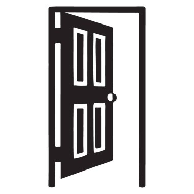 Oda Erişimi İçin Ayrıntılı Silüet Vektör Resmini Aç