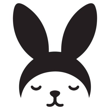 Uyuyan Tavşan Tavşan Silueti Görüntü Şirin Hayvan Vektörü Tasarımı