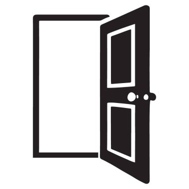 Hoş Geldiniz ya da Yeni Fırsat Konsepti için Açık Kapı Silüeti Sembolü