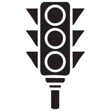 Siyah Trafik Işığı Çizimi Yol Güvenliği ve Trafik Yönetimi