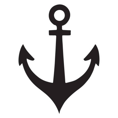 Denizcilik Tasarımları ve El Sanatları için Basit Anchor Siluet Vektör ResmiName